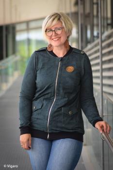 Preview: French Terry Kombi Anthrazit Animal Wild by Thorsten Berger von Swafing